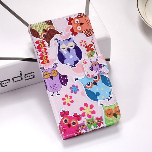 

Colorful Owl Pattern Colored Drawing Horizontal Flip Leather Case for Galaxy S10+, with Holder & Card Slots & Wallet & Lanyard