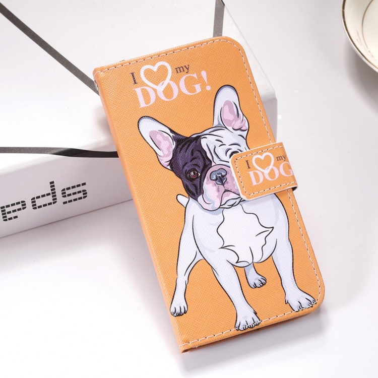 

Dog Pattern Colored Drawing Horizontal Flip Leather Case for Galaxy S10e, with Holder & Card Slots & Wallet & Lanyard
