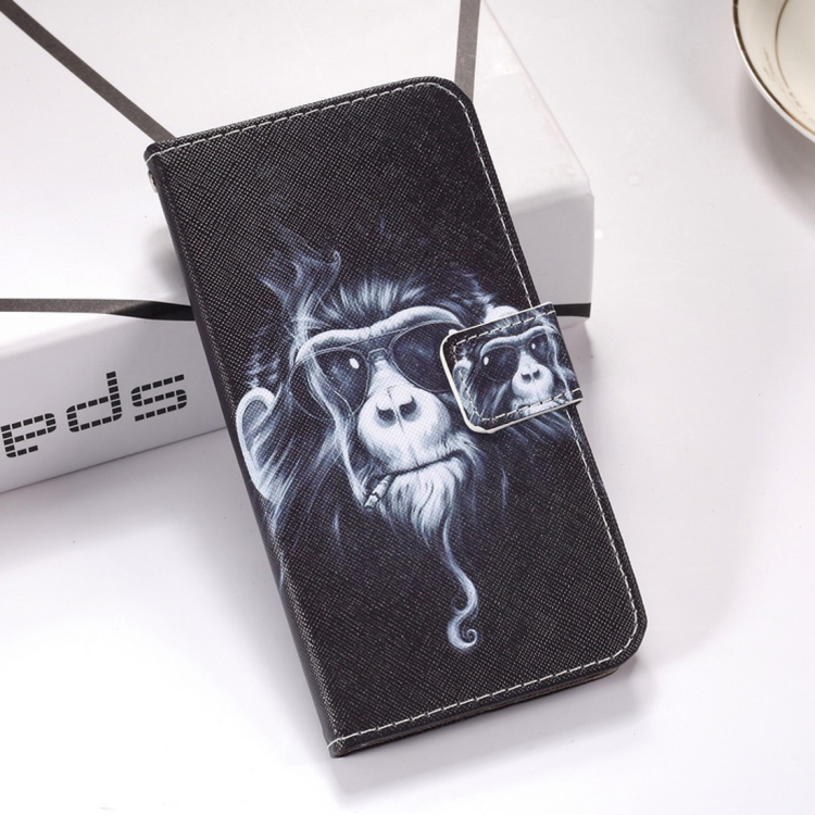 

Chimpanzee Pattern Colored Drawing Horizontal Flip Leather Case for Galaxy S10, with Holder & Card Slots & Wallet & Lanyard