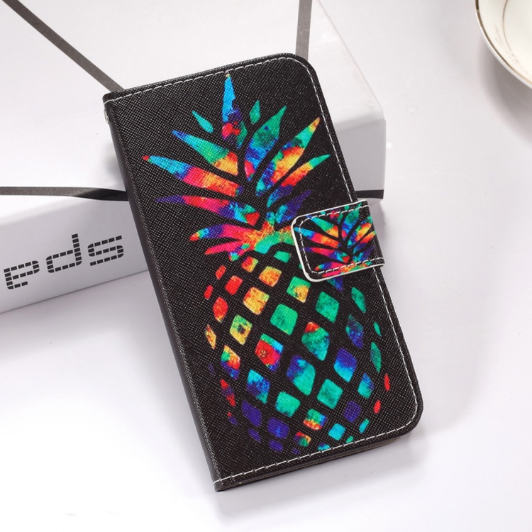 

Colorful Pineapple Pattern Colored Drawing Horizontal Flip Leather Case for Galaxy S10, with Holder & Card Slots & Wallet & Lanyard