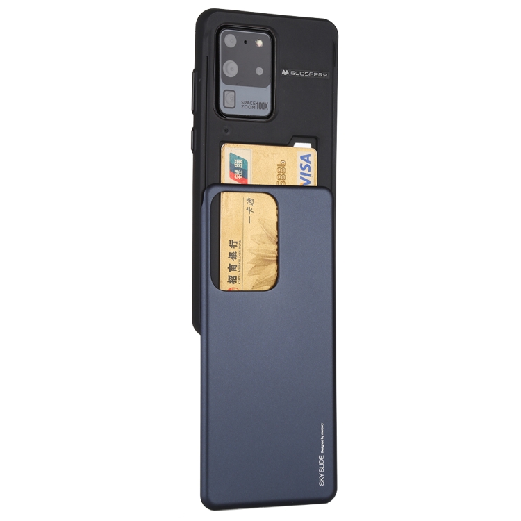 

GOOSPERY Sky Slide Bumper TPU + PC Case for Galaxy S20 Ultra, with Card Slot (Black)