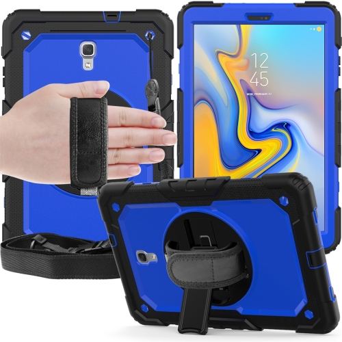 

Shockproof Black Silica Gel + Colorful PC Protective Case for Galaxy Tab A 10.5 T590, with Holder & Shoulder Strap & Hand Strap & Pen Slot (Blue)