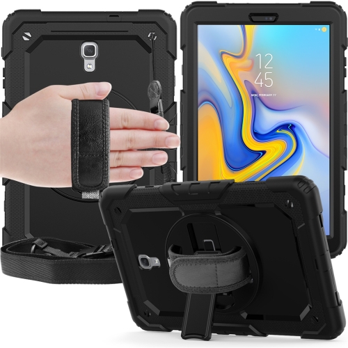 

Shockproof Colorful Silica Gel + PC Protective Case for Galaxy Tab A 10.5 T590, with Holder & Shoulder Strap & Hand Strap & Pen Slot (Black)