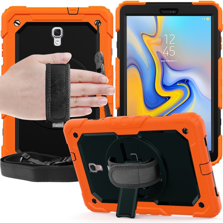 

Shockproof Colorful Silica Gel + PC Protective Case for Galaxy Tab A 10.5 T590, with Holder & Shoulder Strap & Hand Strap & Pen Slot (Orange)