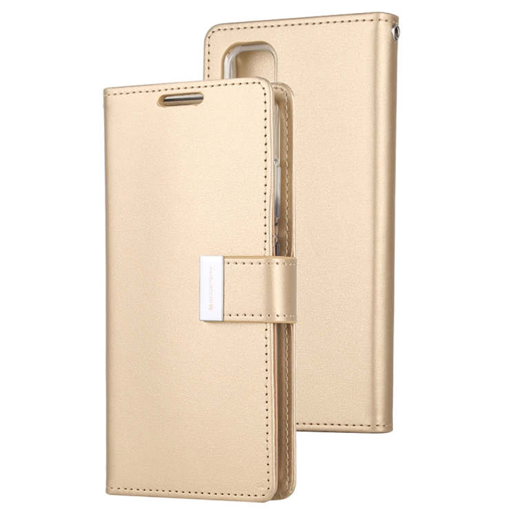 

GOOSPERY RICH DIARY For Galaxy S20 PU + TPU Crazy Horse Texture Horizontal Flip Leather Case, with Card Slots & Wallet & Photo frame (Gold)