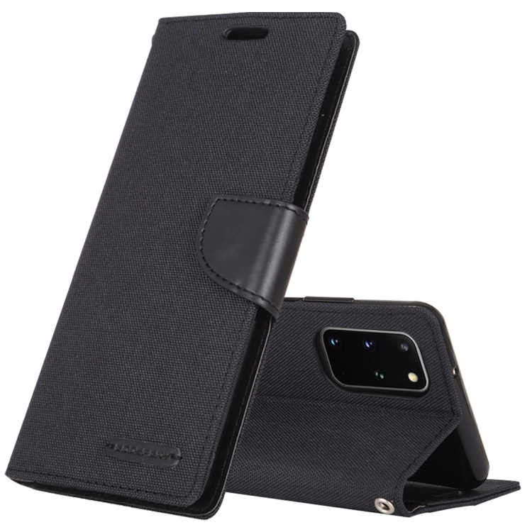 

GOOSPERY CANVAS DIARY For Galaxy S20+ Canvas Texture Horizontal Flip PU Leather Case, with Holder & Card Slots & Wallet (Black)