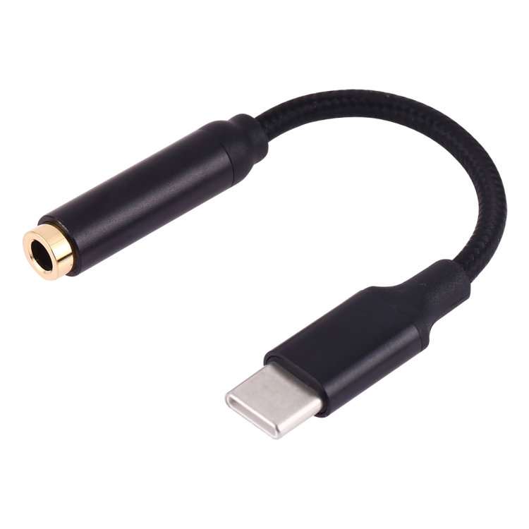 

11cm USB-C / Type-C Male to 3.5mm Audio Female Adapter Converter(Black)