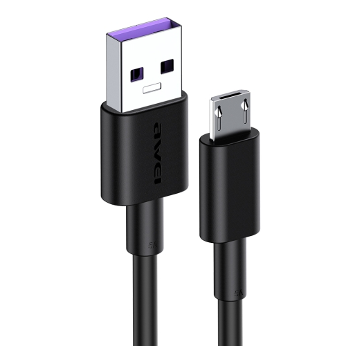 

awei CL-77M 5A USB to Micro USB Interface Smart Fast Charge TPE Data Cable, Cable Length: 1m (Black)