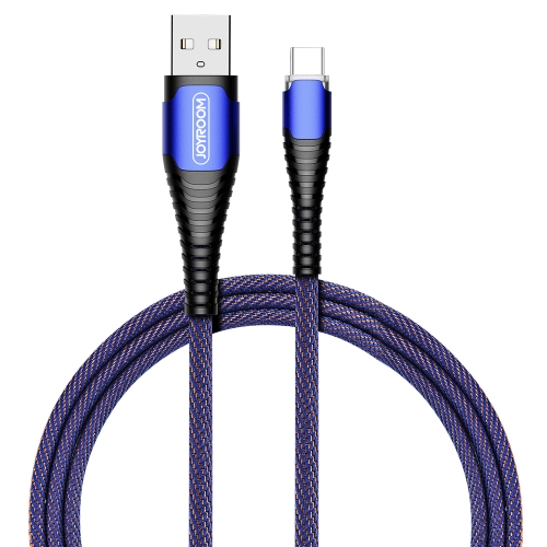 

JOYROOM S-M367 Simple Series 2.4A USB-C / Type-C Weave LED Data Cable, Length: 1.2m(Blue)
