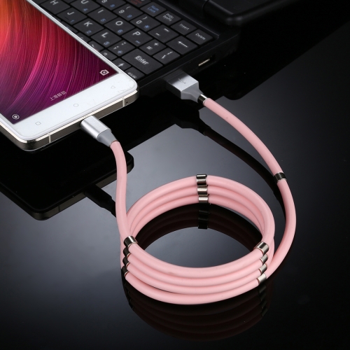 

USB to Micro USB Luminous Magnetic Attraction Data Cable, Length: 1m(Pink)
