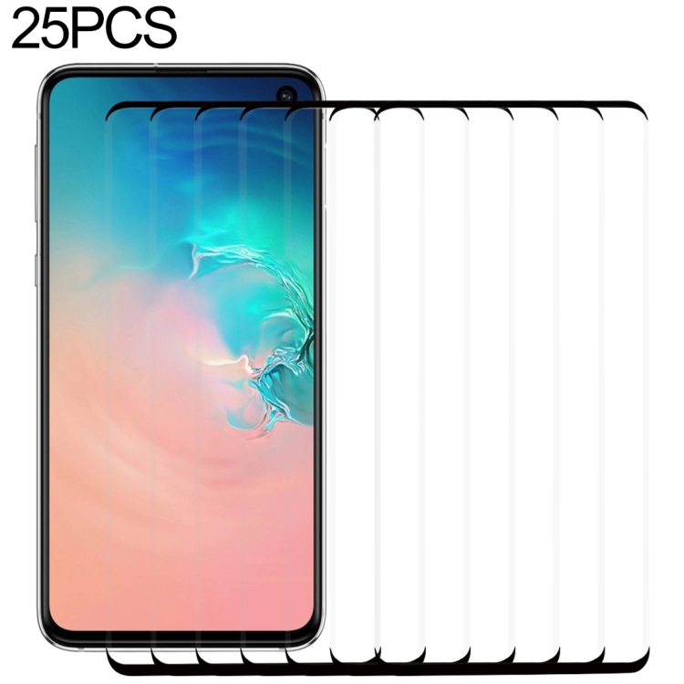 

25 PCS 9H 2.5D Premium Curved Screen Crystal Tempered Glass Film for Galaxy S10, Lessen Version