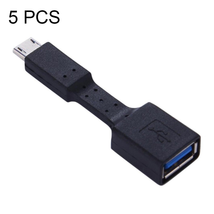 

5 PCS Micro USB Male to USB 3.0 Female OTG Adapter (Black)
