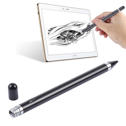 

Short Universal Rechargeable Capacitive Touch Screen Stylus Pen with 2.3mm Superfine Metal Nib, For iPhone, iPad, Samsung, and Other Capacitive Touch Screen Smartphones or Tablet PC(Black)