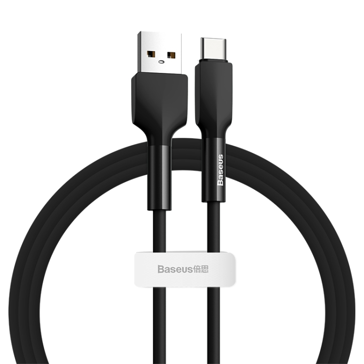 

Baseus CATGJ-01 3A USB to USB-C / Type-C Charging + Data Transmission Silicone Data Cable, Length: 1m(Black)