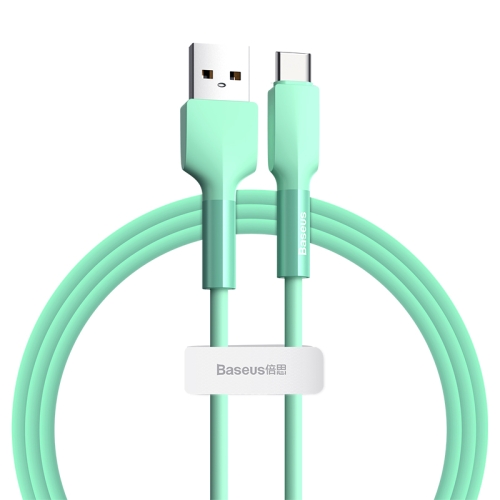 

Baseus CATGJ-06 3A USB to USB-C / Type-C Charging + Data Transmission Silicone Data Cable, Length: 1m(Green)