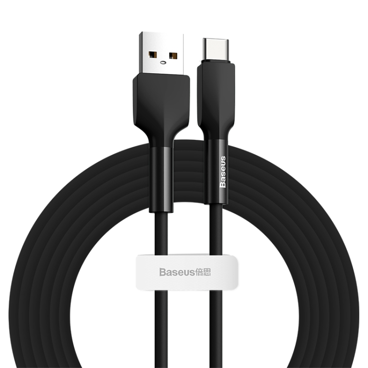 

Baseus CATGJ-A01 2A USB to USB-C / Type-C Charging + Data Transmission Silicone Data Cable, Length: 2m(Black)