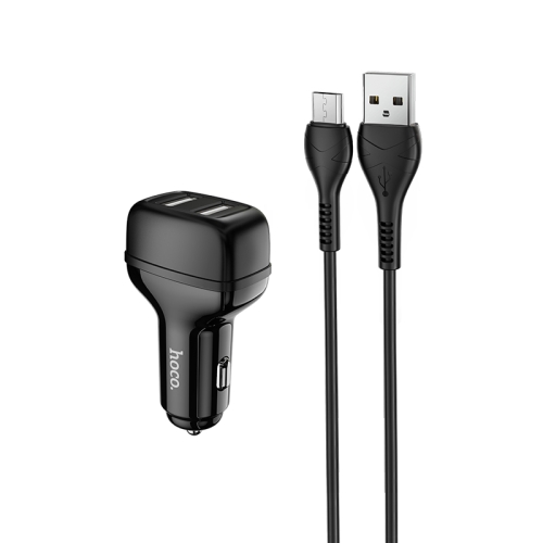 

hoco Z36 Chuangyu 2.4A Dual USB Car Charger with 1m USB to Micro Cable (Black)