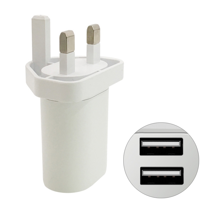 

MF-05002000 5V 2.4A Dual USB Wall Charger Travel Charger, UK Plug (White)