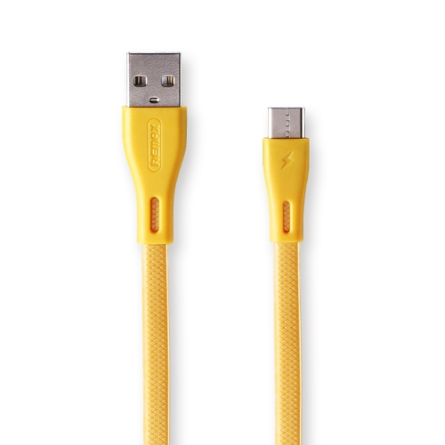 

REMAX RC-090a 2.1A USB-C / Type-C TPE Metal Embossed Flat Data Cable, Length: 1m (Gold)
