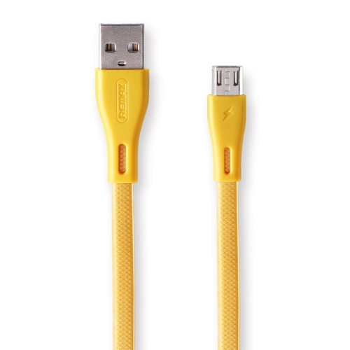 

REMAX RC-090m 2.1A Micro USB TPE Metal Embossed Flat Data Cable, Length: 1m(Gold)