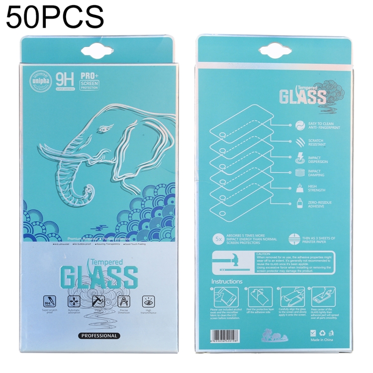 

50 PCS Paper Outer + Plastic Inner Packaging Box for Curved Tempered Glass Screen Protector