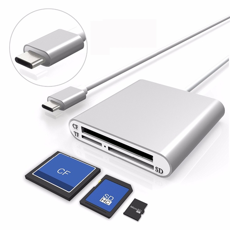 

3 In 1 Multi-function Type-C / USB-C Card Reader, Support Micro SD / TF / CF