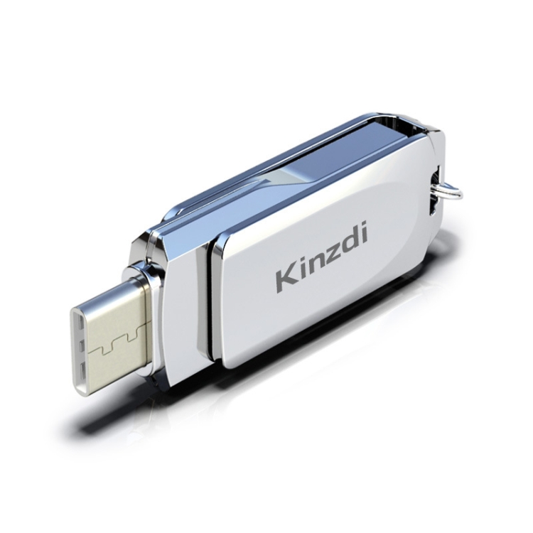 

Kinzdi 32GB USB + Type-C Interface Metal Twister Flash Disk V10 (Silver)