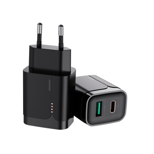 

JOYROOM L-QP182 Simple Series 18W Doul Port PD+QC3.0 Travel Charger Power Adapter, EU Plug