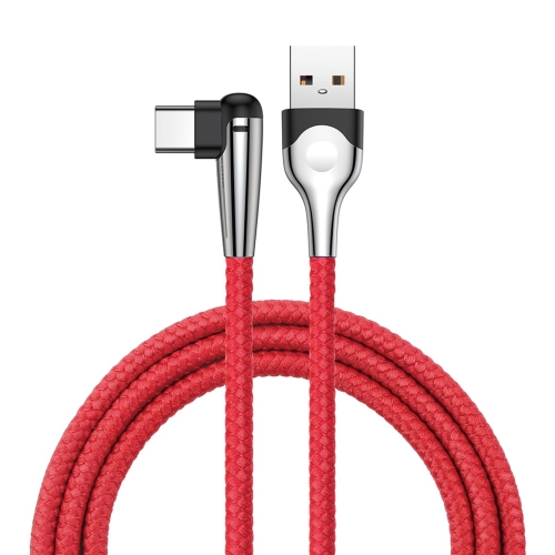 

Baseus MVP 1m 5V/3A Nylon Braided Mobile Game Cord Elbow USB A to Type-C Data Sync Charge Cable with Indicator Light, For Galaxy, Huawei, Xiaomi, LG, HTC and Other Smart Phones(Red)