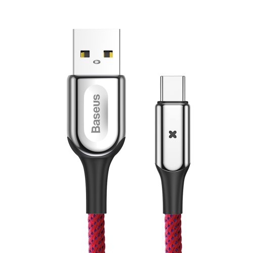 

Baseus Polyester Woven Cord 5V/3A USB A to Type-C QC 3.0 Fast Data Sync Charge Cable with X-shape Indicator Light, For Galaxy, Huawei, Xiaomi, LG, HTC and Other Smart Phones(Red)