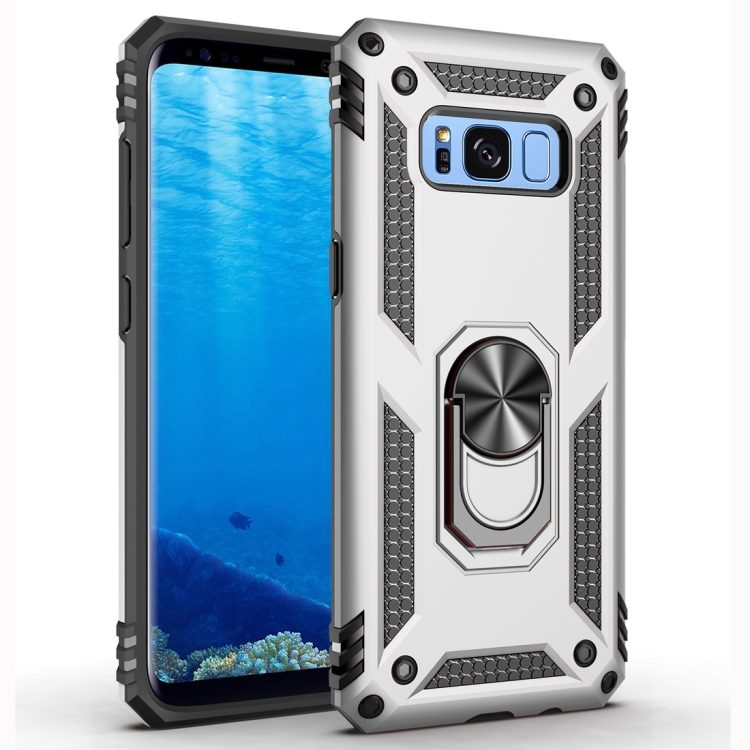 

Armor Shockproof TPU + PC Protective Case for Galaxy S8, with 360 Degree Rotation Holder(Silver)