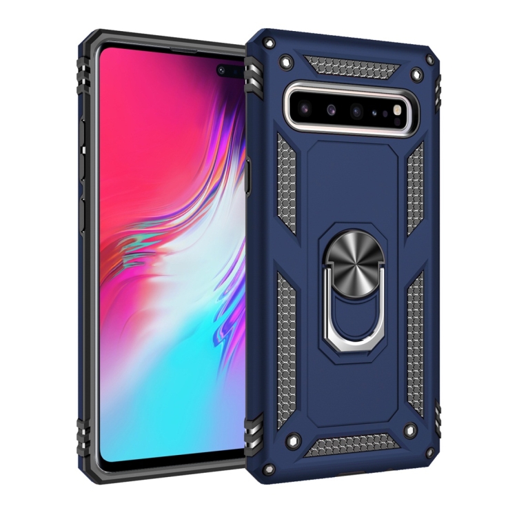 

Armor Shockproof TPU + PC Protective Case for Galaxy S10 5G, with 360 Degree Rotation Holder (Blue)