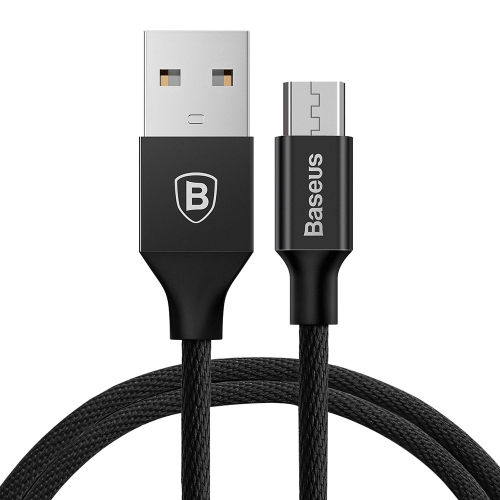 

Baseus 1.5m 2A Yiven Cable Woven Style Metal Head Micro USB to USB Data Sync Charging Cable, for Samsung / Huawei / Xiaomi / LG(Black)