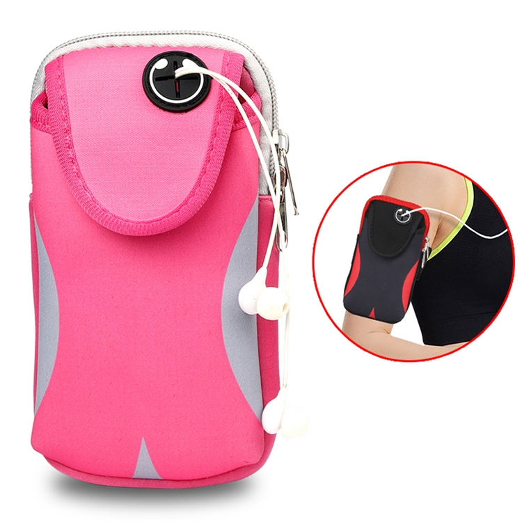 

Multi-functional Sports Armband Waterproof Phone Bag for 5.5 Inch Screen Phone, Size: L(Pink)