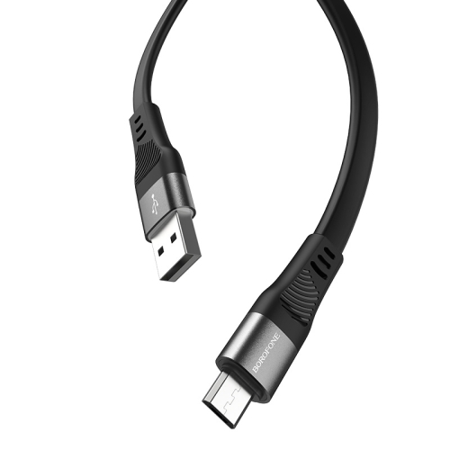 

Borofone BU18 1.2m 2.4A USB to Micro USB Crown Silicone Charging Data Cable (Black)