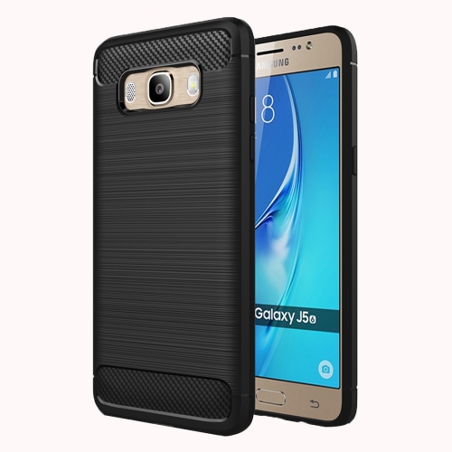 

For Galaxy J5 (2016) / J510 Brushed Texture Fiber TPU Rugged Armor Protective Case(Black)