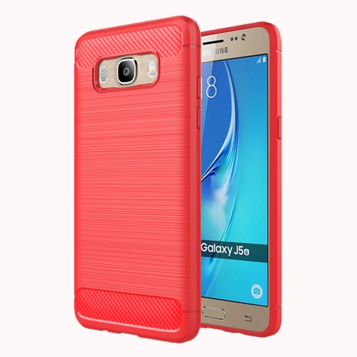 

For Galaxy J5 (2016) / J510 Brushed Texture Fiber TPU Rugged Armor Protective Case(Red)