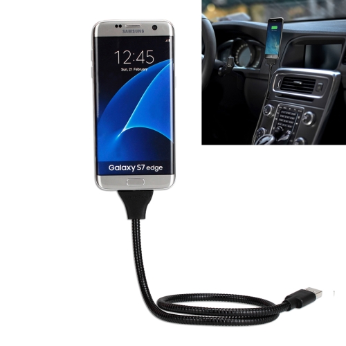 

Multi-functional Metal Soft Hose Palm Holder Micro USB to USB Data Charging Cable with Flexible Desk / Car Dock Function, For Samsung, HTC, Sony, Lenovo, Huawei, and other Smartphones(Black)