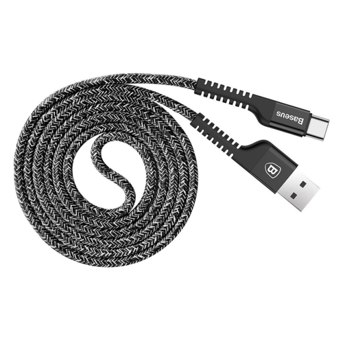 

Baseus 1m Weave 9-Layer SR Anti-break Junction Cord 2A Fast Charging USB A to Type-C Data Sync Charge Cable, For Galaxy, Huawei, Xiaomi, LG, HTC and Other Smart Phones(Black)