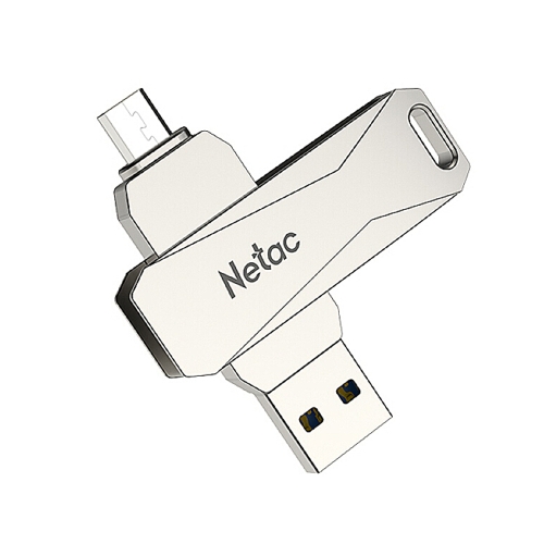 

Netac U381 128GB Micro USB + USB 3.0 360 Degrees Rotation Zinc Alloy Flash Drive OTG U Disk