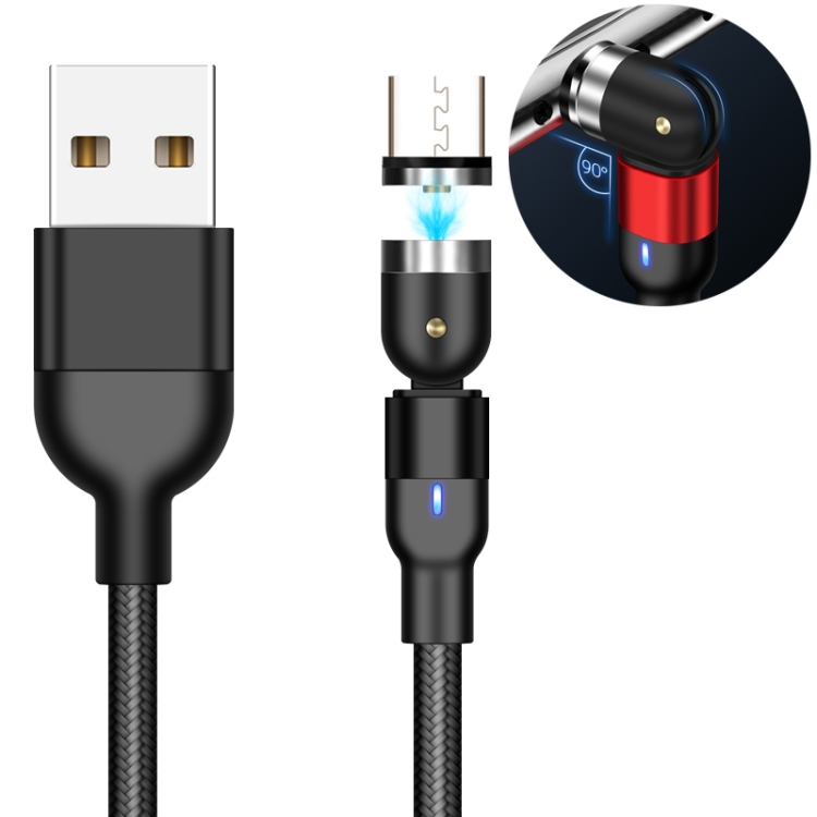 

2m 2A Output USB to Micro USB Nylon Braided Rotate Magnetic Charging Cable(Black)