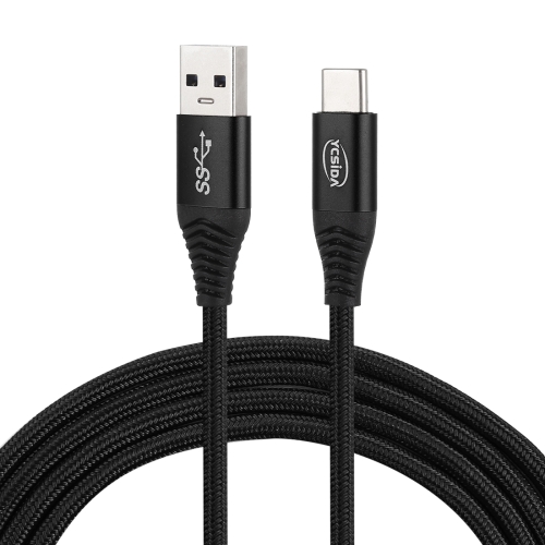 

1.8m Nylon Braided Cord USB to Type-C Data Sync Charge Cable with 110 Copper Wires, Support Fast Charging, For Galaxy, Huawei, Xiaomi, LG, HTC and Other Smart Phones(Black)