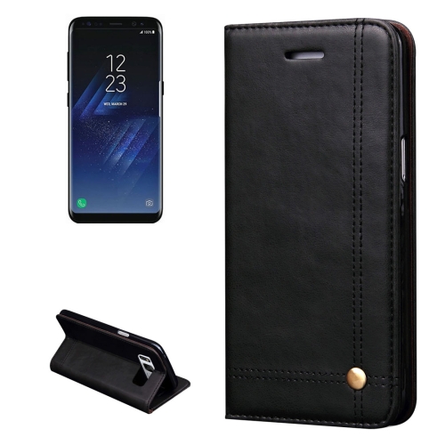 

For Galaxy S8 Retro Crazy Horse Texture Casual Style with Absorption Horizontal Flip Leather Case with Holder & Card Slots & Wallet(Black)