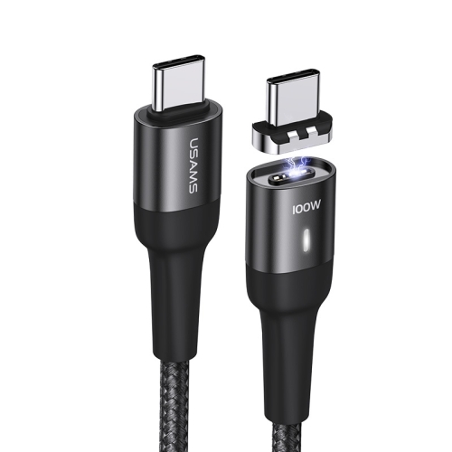 

USAMS US-SJ466 U58 100W Type-C / USB-C to Type-C / USB-C PD Fast Charging Aluminum Alloy Magnetic Charging Data Cable, Length: 1.5m
