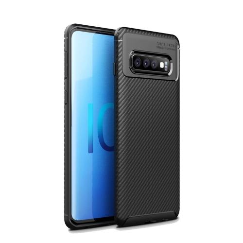 

Carbon Fiber Texture Shockproof TPU Case for Galaxy S10+ (Black)