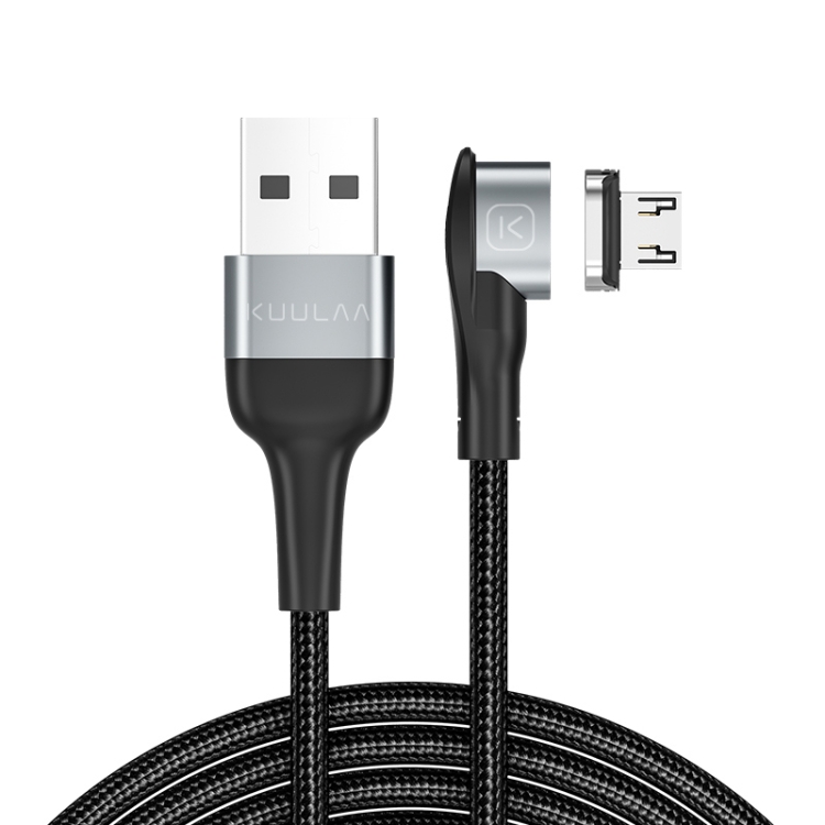 

KUULAA KL-O140 1m USB to Micro USB Angle Head Magnetic Charging Data Cable (Black)
