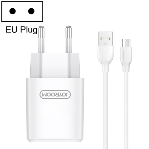 

JOYROOM L-M226 2.4A Dual USB Ports Travel Charger with Micro USB Cable, EU Plug, For Galaxy, Huawei, Xiaomi, LG, HTC and Other Smart Phones(White)