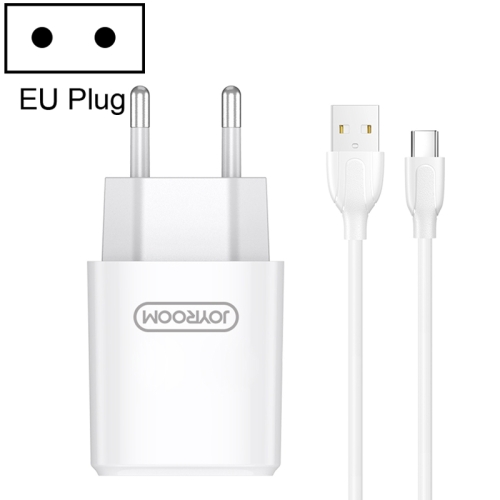 

JOYROOM L-M226 2.4A Dual USB Ports Travel Charger with USB-C / Type-C Cable, EU Plug, For Galaxy S8 & S8 + / LG G6 / Huawei P10 & P10 Plus / Xiaomi Mi6 & Max 2 and other Smartphones (White)