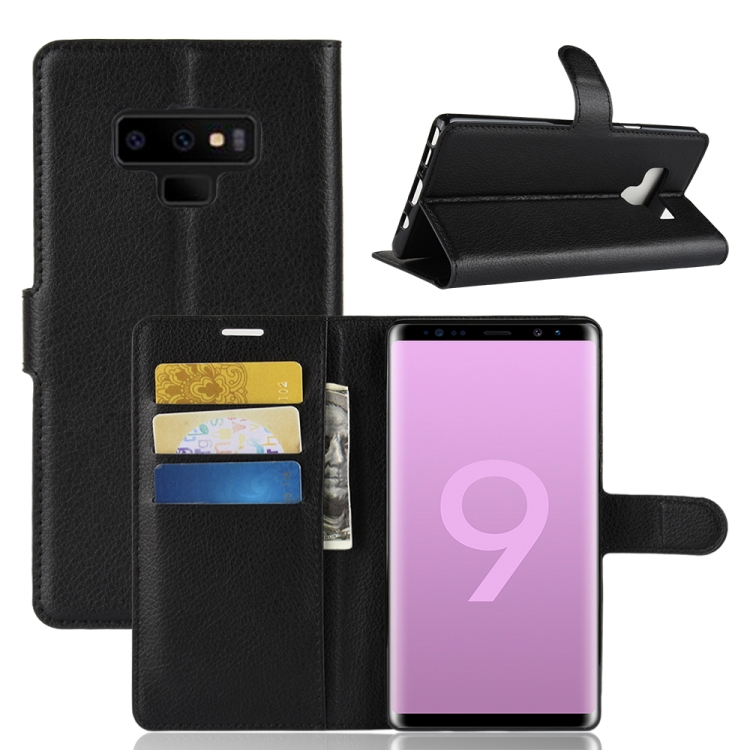 

Litchi Texture Horizontal Flip Leather Case for Galaxy Note 9, with Wallet & Holder & Card Slots(Black)