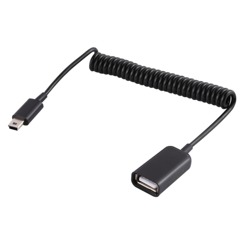 

Mini 5 Pin Male to USB Female Laptop Spring Charging Cable